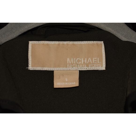 MICHAEL KORS $250 Green Black Mixed Media Soft Shell Hooded Jacket Small - Picture 4 of 4